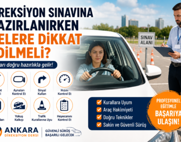 Direksiyon sınavına hazırlanan sürücü adayı ve eğitmen ile Ankara direksiyon sınavına hazırlık eğitimi